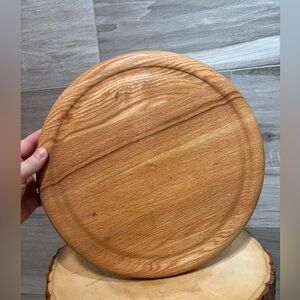 3/$30 round wooden cutting board / serving board.